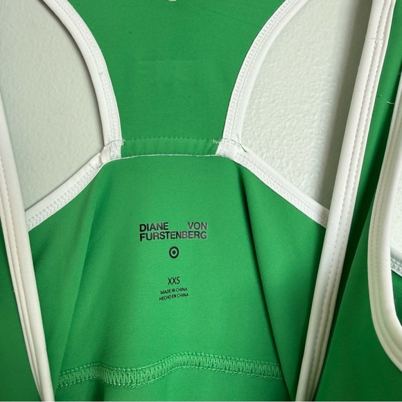 Diane Von Furstenberg For Target Green & White Racerback Full Length Bodysuit - Picture 4 of 5